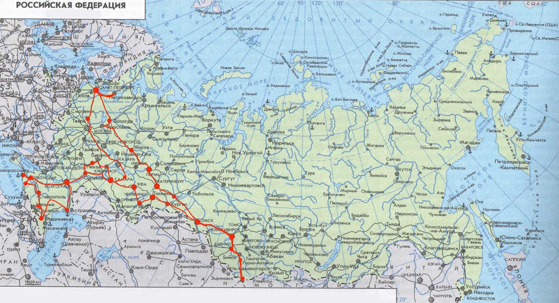 Физическая карта россии в хорошем качестве с городами и реками подробная