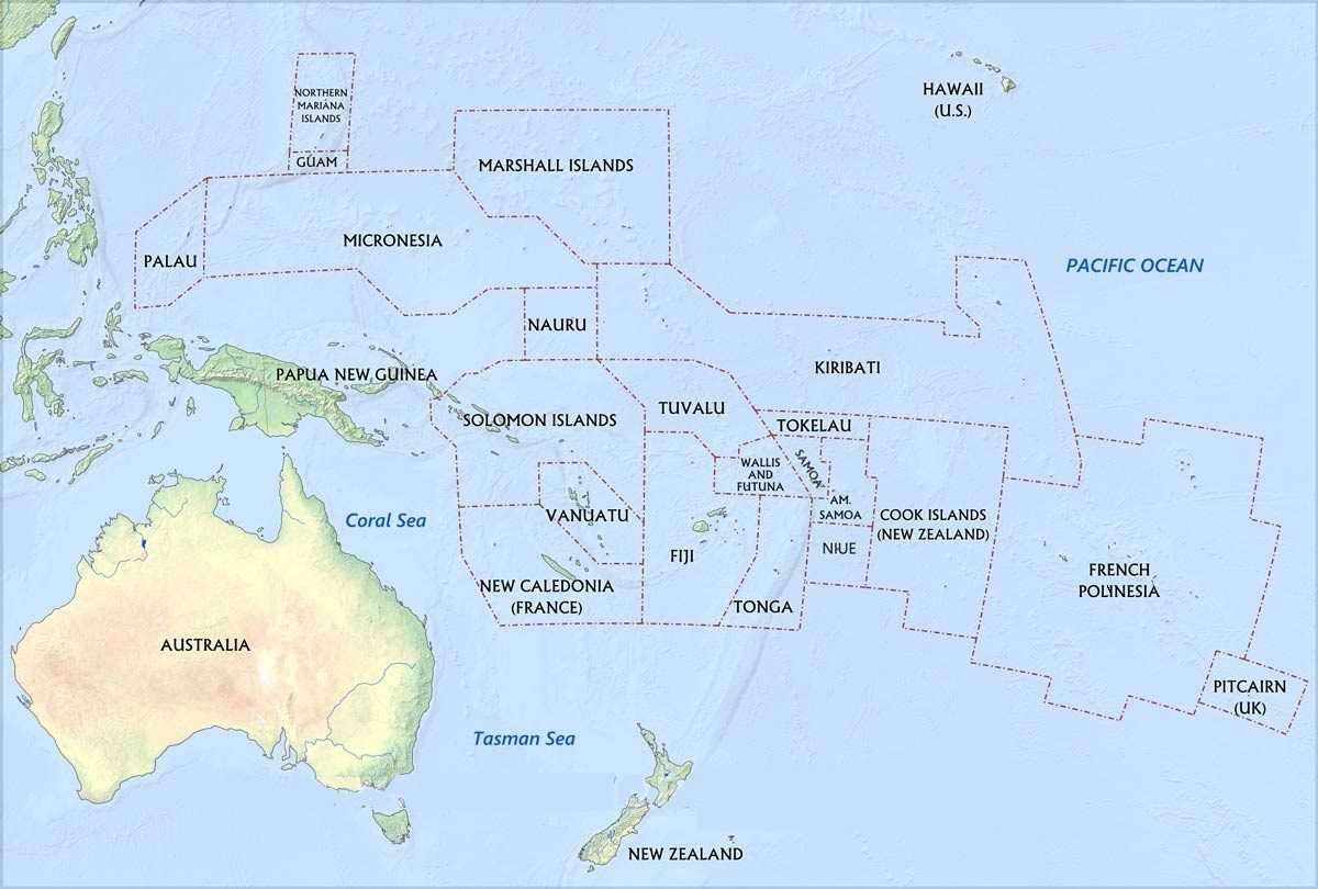 Основные острова австралии. Карта Австралия и Океания политическая карта. Политическая карта Австралии и Океании. Карта Океании Меланезия Полинезия Микронезия. Австралия и Океания политическая карта контурная карта.