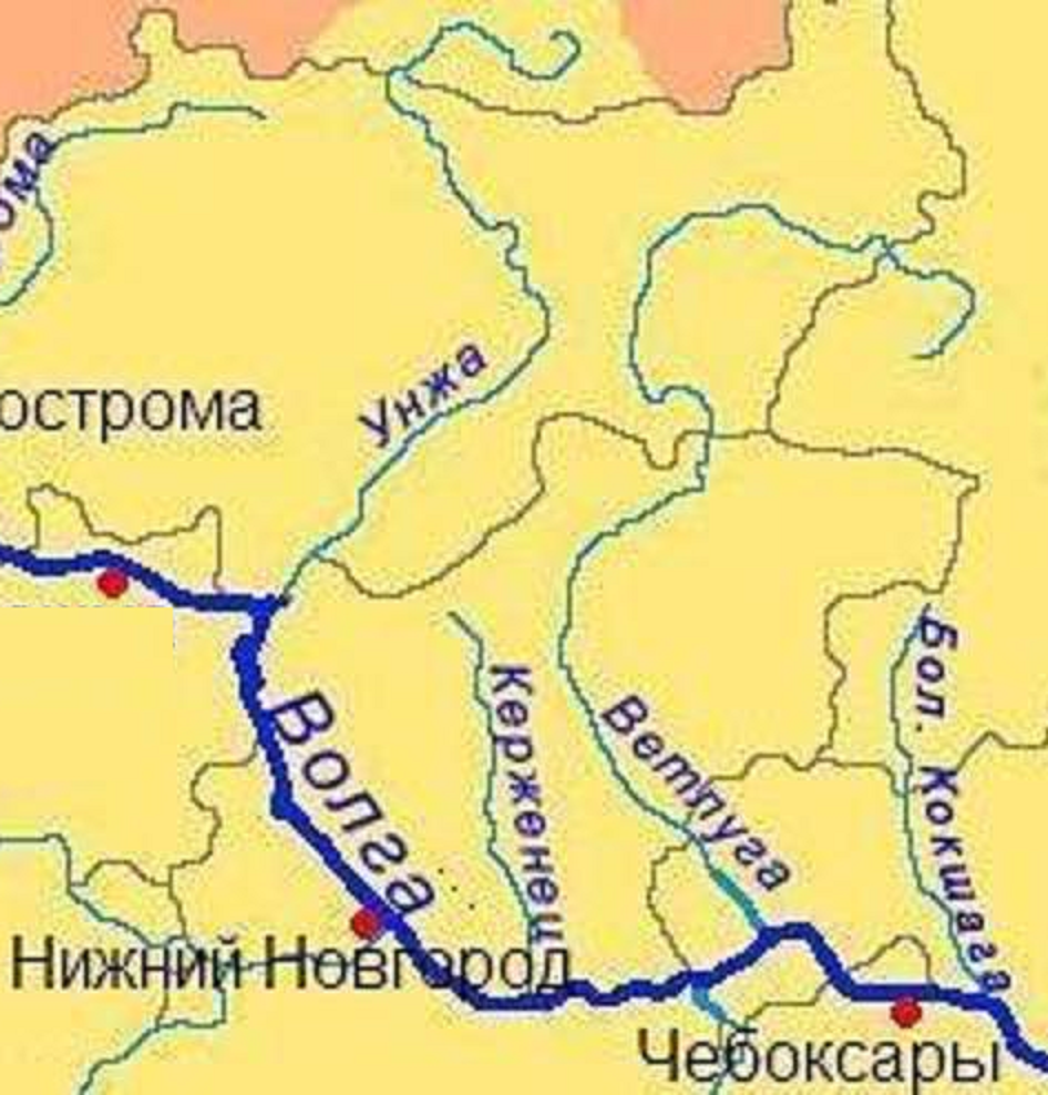 Волга в нижегородской области карта