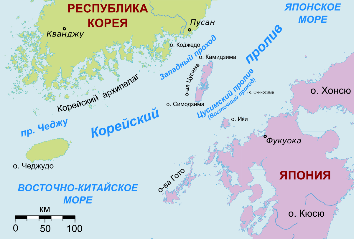 Карта японского моря на русском