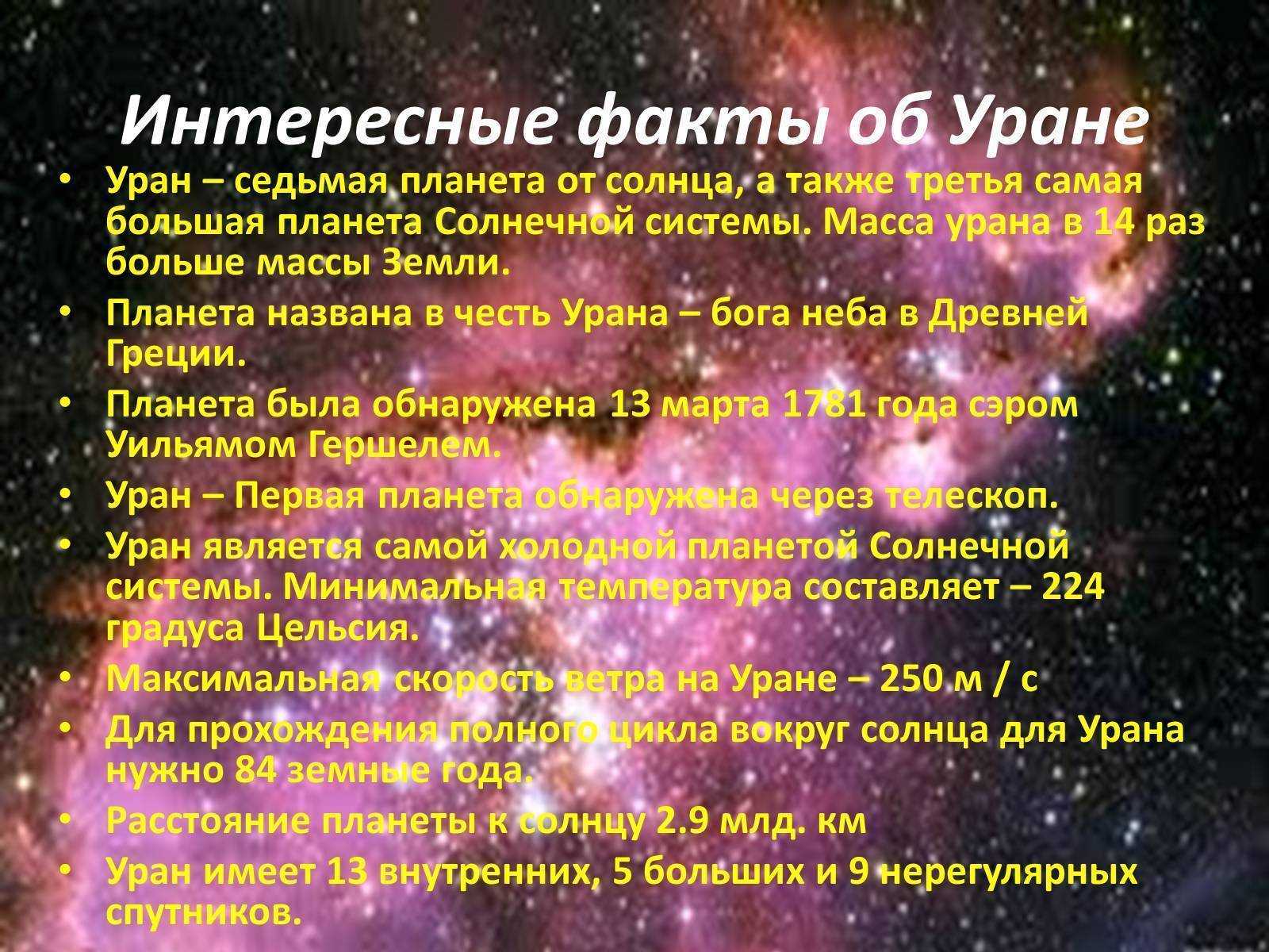 Система планеты уран: описание и характеристика с фото