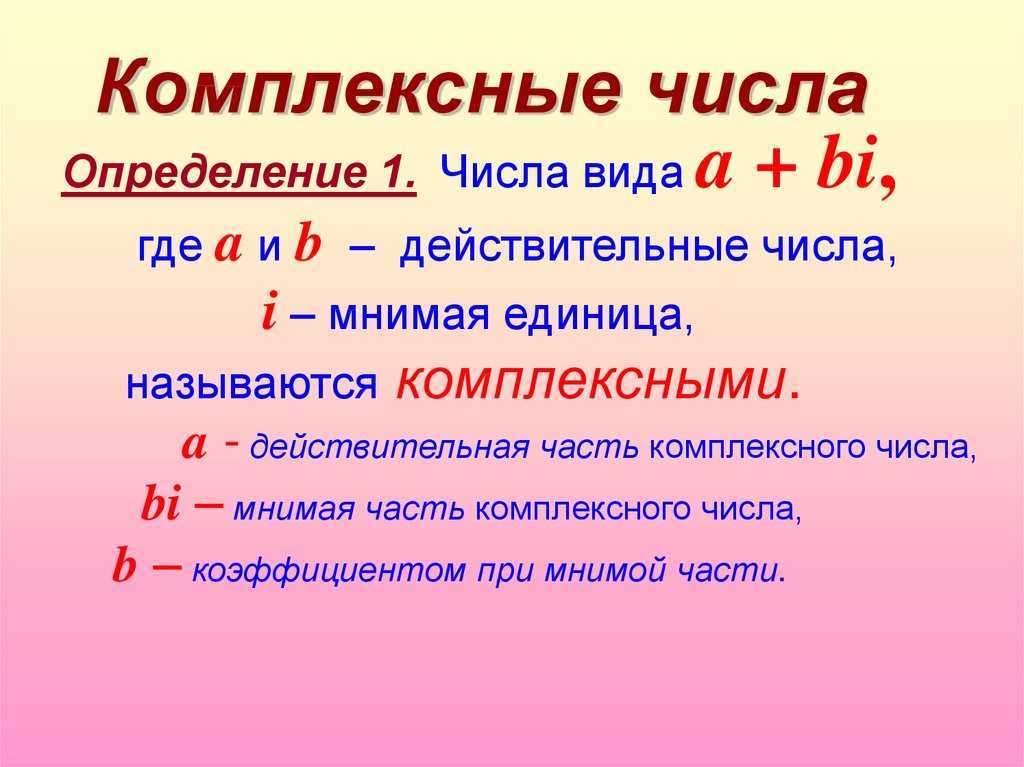Комплексные числа | umath.ru