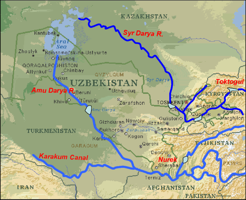 Амударья и Сырдарья на карте. Узбекистан Амударья и Сырдарья карта. Реки Амударья и Сырдарья на карте.