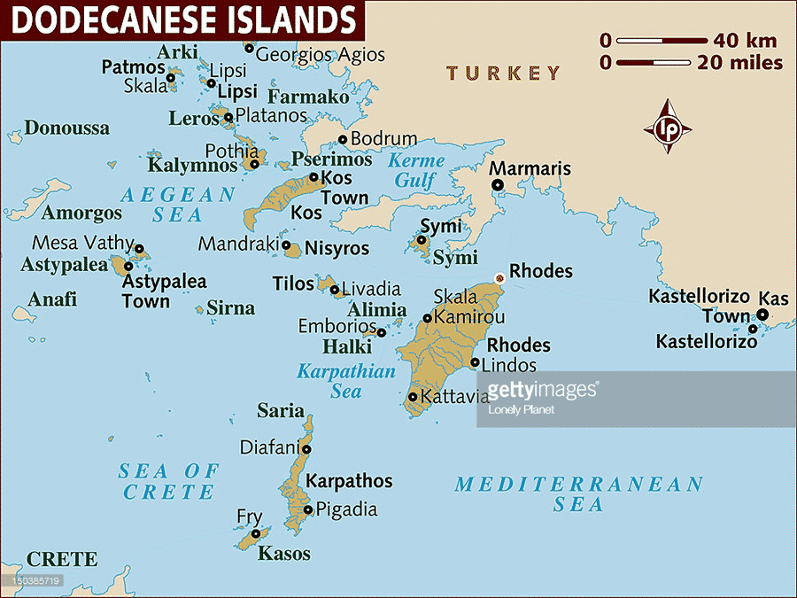 Остров патмос на карте. Карта Греции и островов Додеканес. Архипелаг Додеканес в Эгейском море.