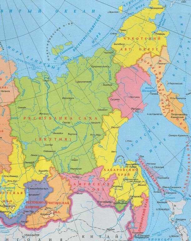 Восточные города россии на карте