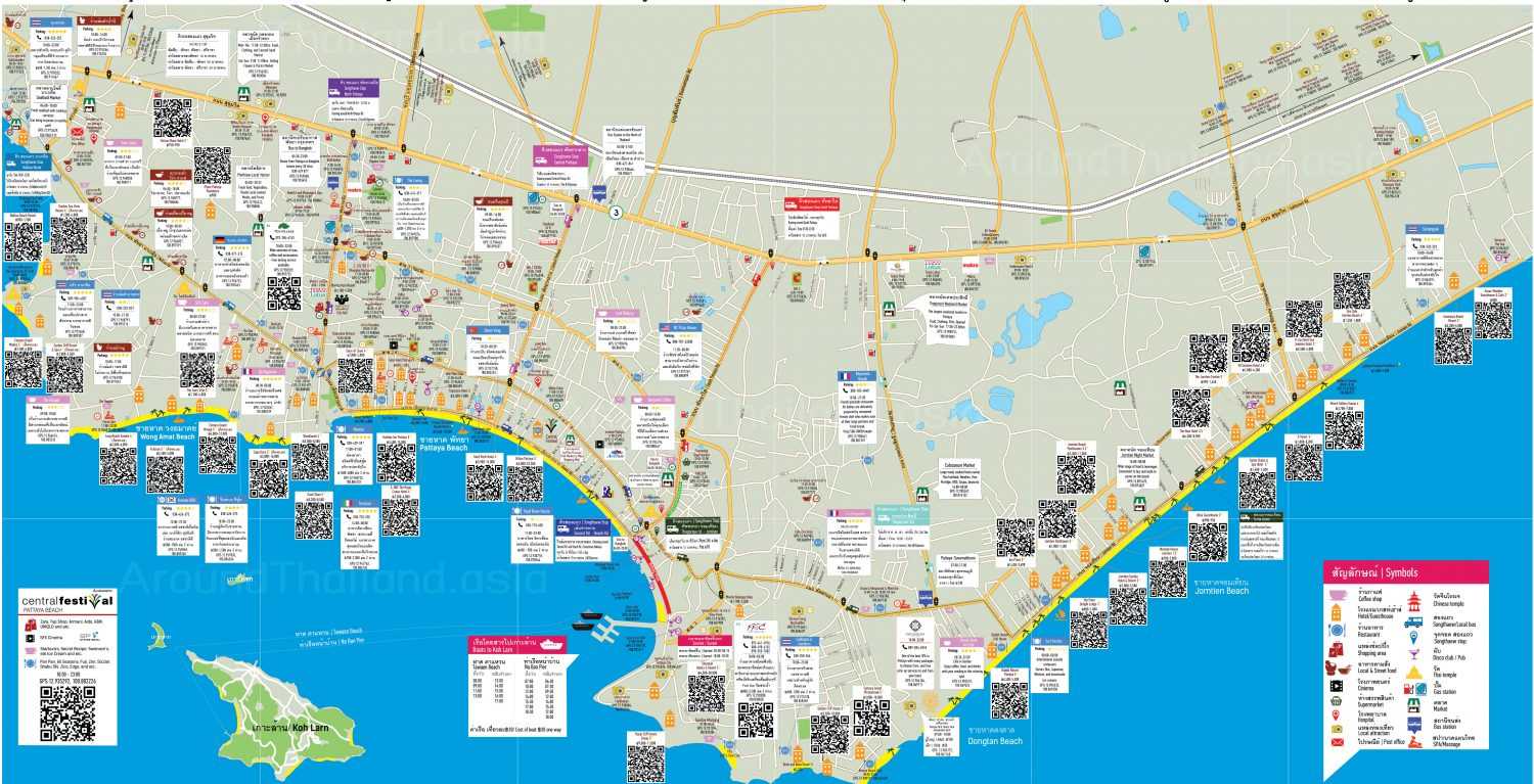 Карта паттайи с отелями на русском языке