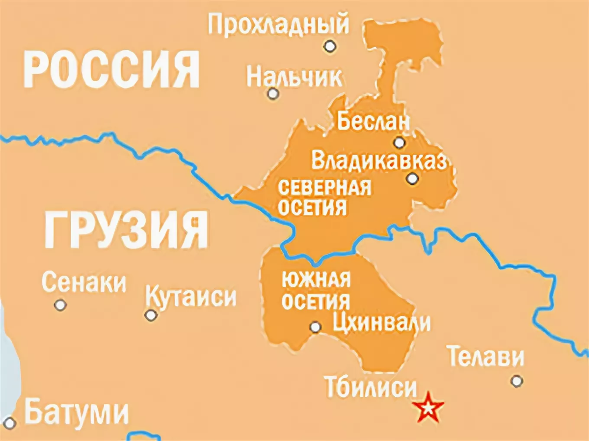 Северная осетия в составе рф. Южная и Северная Осетия на карте России. Северная и Южная Осетия на карте. Северная Осетия на карте с границами. Границы Южной и Северной Осетии на карте.