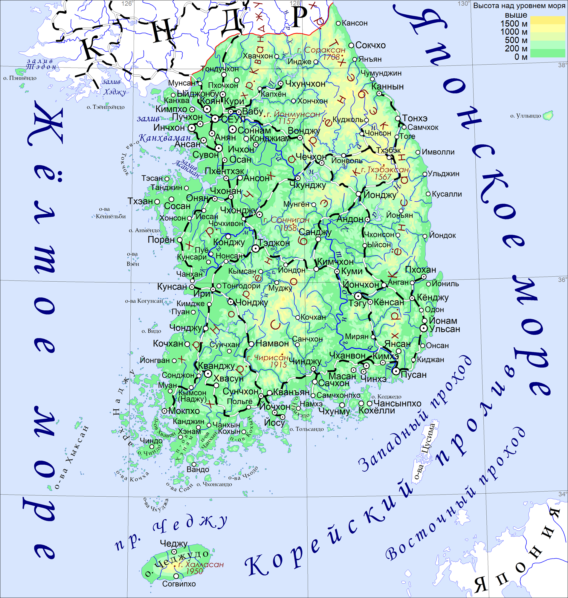 Карта Южной Кореи с городами. Географическая карта Южной Кореи. Карта Южной Кореи с городами на русском языке. Карта Южной Кореи на корейском.