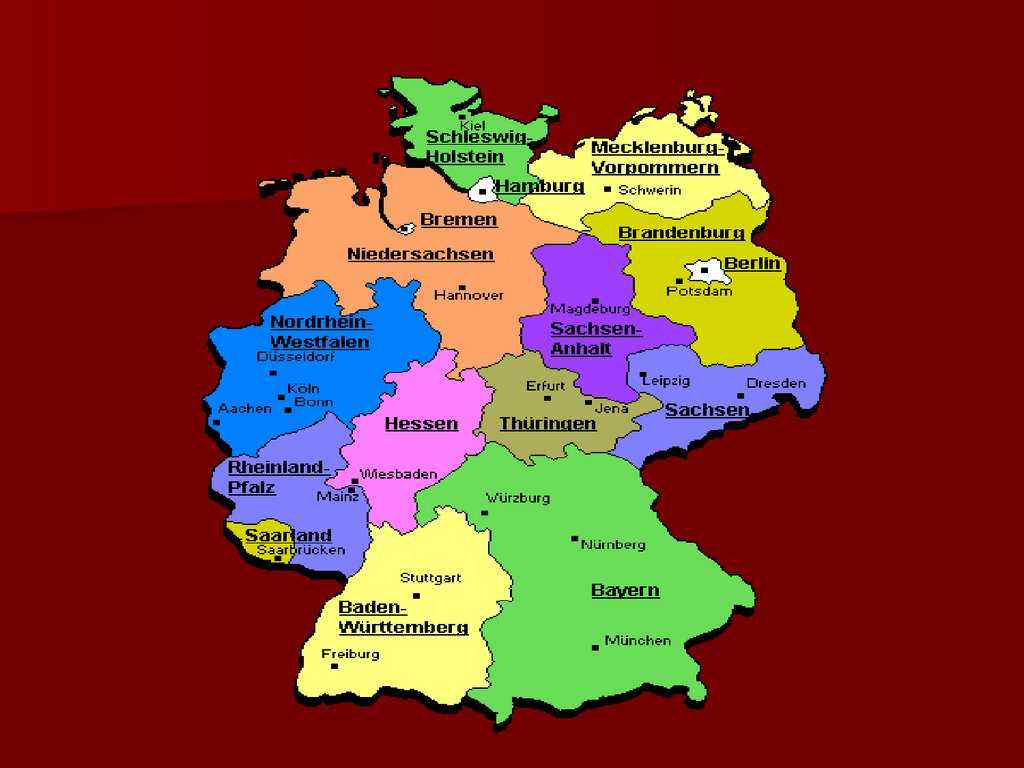 Название какой немецкой провинции. Карта регионов Германии с городами. Федеративная Республика Германия карта. Карта Германии на немецком языке с федеральными землями. Карта рек Германии с федеральными землями.
