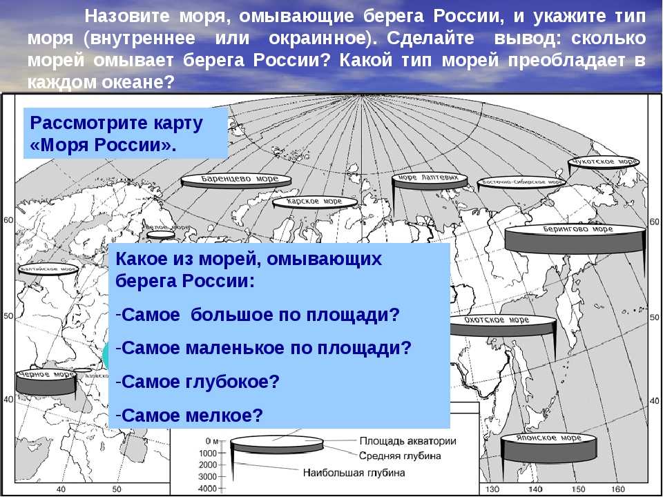 Моря и океаны, которые омывают россию — список, описание и карта